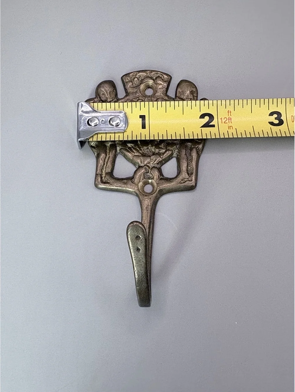 Brass Wall Hook Cherub Baroque Revival Victorian Classical Coat Key Hook